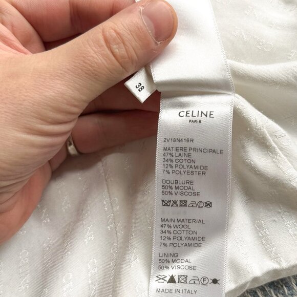 Celine Blue Ivory Tweed Open Cardigan Jacket - Picture 9 of 9